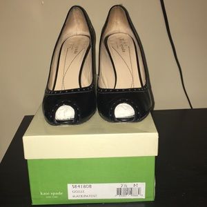 Kate Spade Giselle Black Leather Heels